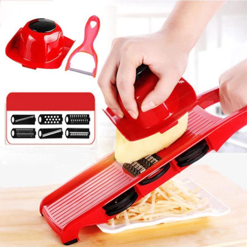 Mandoline® - Slicer Nicer Fatiador Ralador Cortador De Legumes 6 Em 1