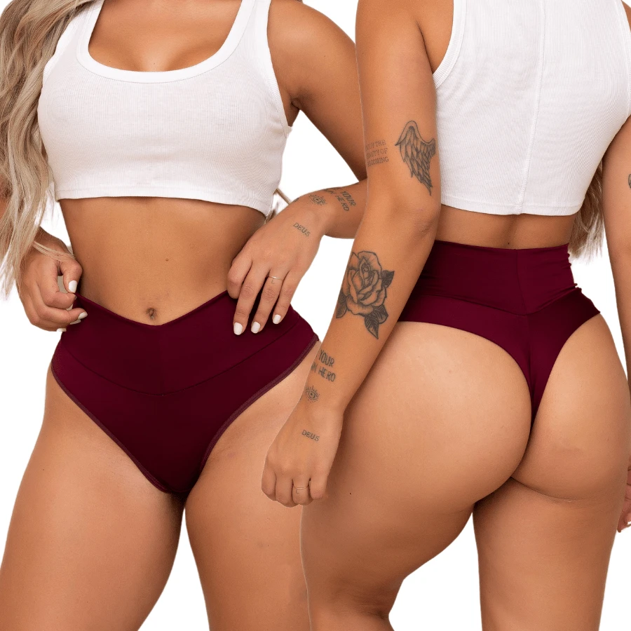 Kit 3 Calcinhas Modeladoras Power Fitness Lingerie Compressão - Cós Alto Duplo para Silhueta