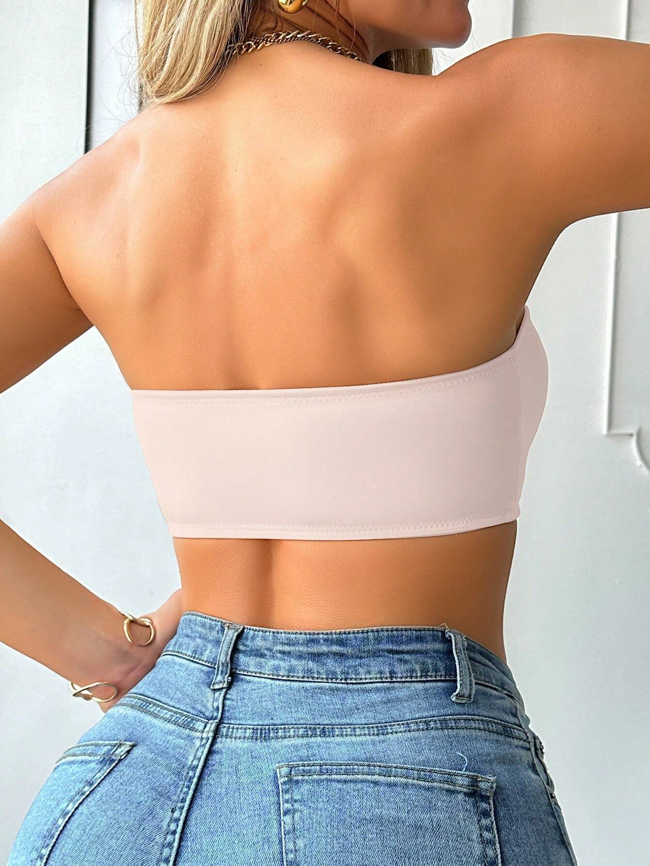 2 Peças/Conjunto Sutiã Feminino Multicolorido, Fivela Frontal com Acabamento em Onda, Busto Estruturado, Almofadas de Copo Removíveis