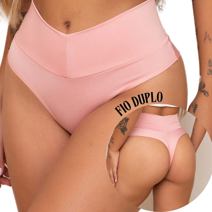 Kit 3 Calcinhas Modeladoras Power Fitness Lingerie Compressão - Cós Alto Duplo para Silhueta