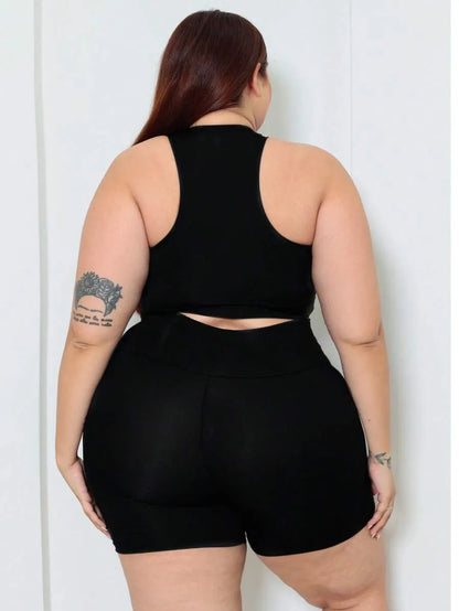 Conjunto Top Short Academia Los angeles plus size