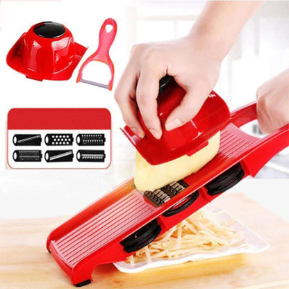 Mandoline® - Slicer Nicer Fatiador Ralador Cortador De Legumes 6 Em 1