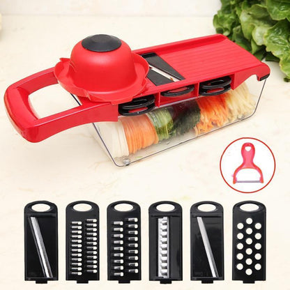 Mandoline® - Slicer Nicer Fatiador Ralador Cortador De Legumes 6 Em 1