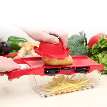 Mandoline® - Slicer Nicer Fatiador Ralador Cortador De Legumes 6 Em 1