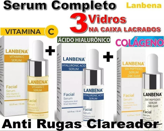 Lanbena® - Serum Completo Vitamina C + Ácido Hialurônico Botox Ouro Kit