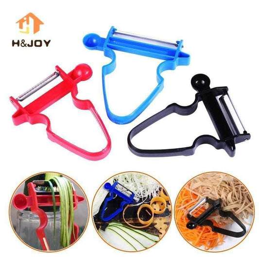 MiniSlicer® - Kit Descasca Tudo - Ralador Fatiador Descascador Frutas Legumes (3 peças)