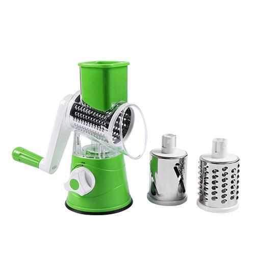 RoundSlicer® - Fatiador e Ralador de Frutas e Legumes 3 em 1 Aço Inoxidável