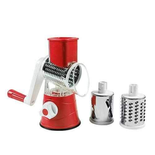 RoundSlicer® - Fatiador e Ralador de Frutas e Legumes 3 em 1 Aço Inoxidável