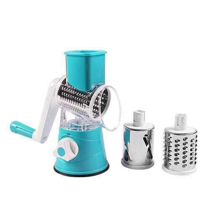 RoundSlicer® - Fatiador e Ralador de Frutas e Legumes 3 em 1 Aço Inoxidável